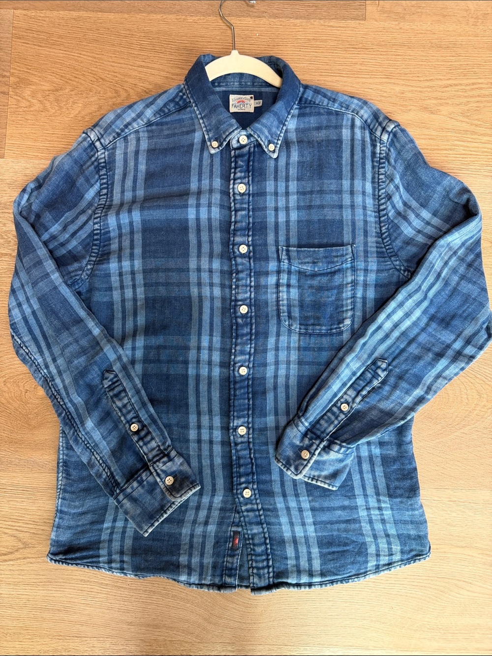 Faherty Tony Double Cloth Shirt – Indigo Mist – Men’s M